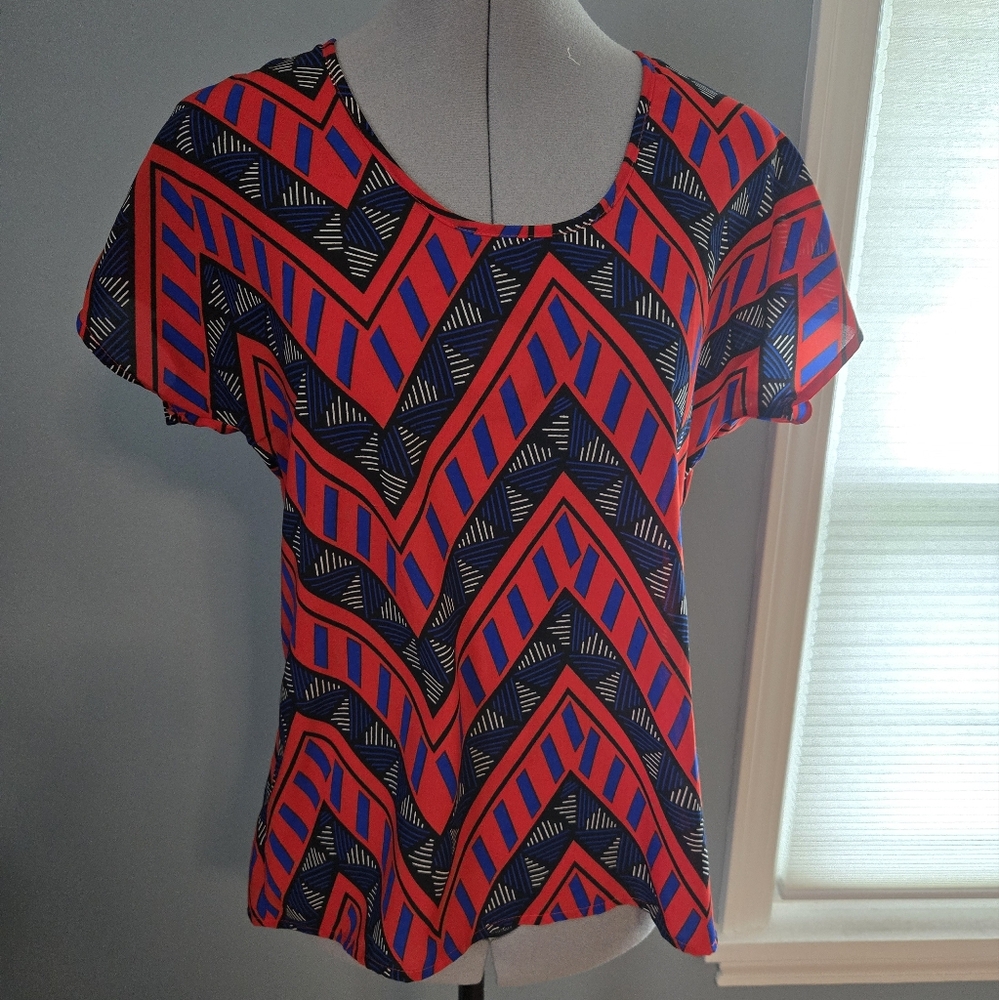 Patterned Blouse w/ back zipper